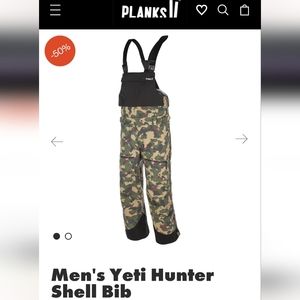 Planks Mens Yeti Hunter Shell Bib - NWT